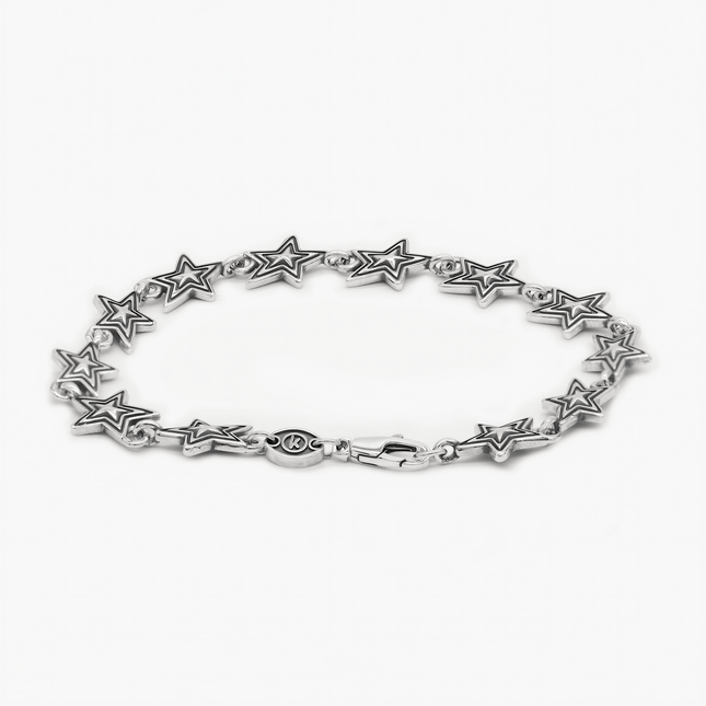 Multi Shooting Star Sterling Silver Chain Bracelet-Bracelet-Kompsós