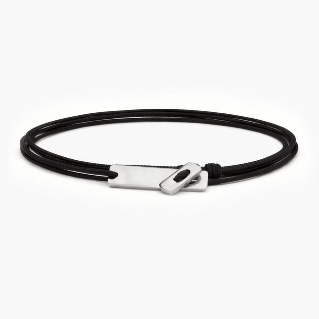 Multi Wraps String Bracelet With Silver Clasp (Black)-Bracelet-Kompsós