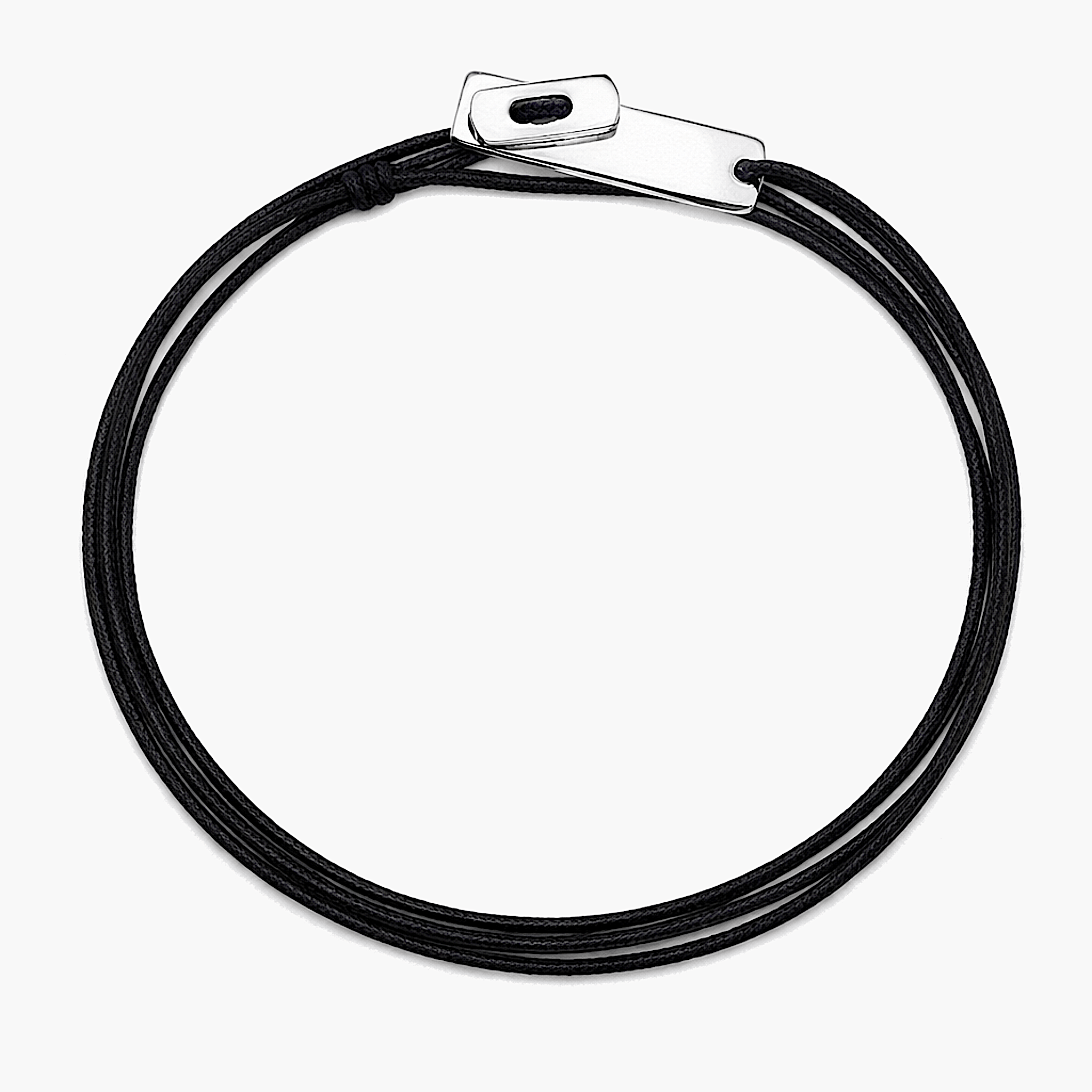 Multi Wraps String Bracelet With Silver Clasp (Black)-Bracelet-Kompsós