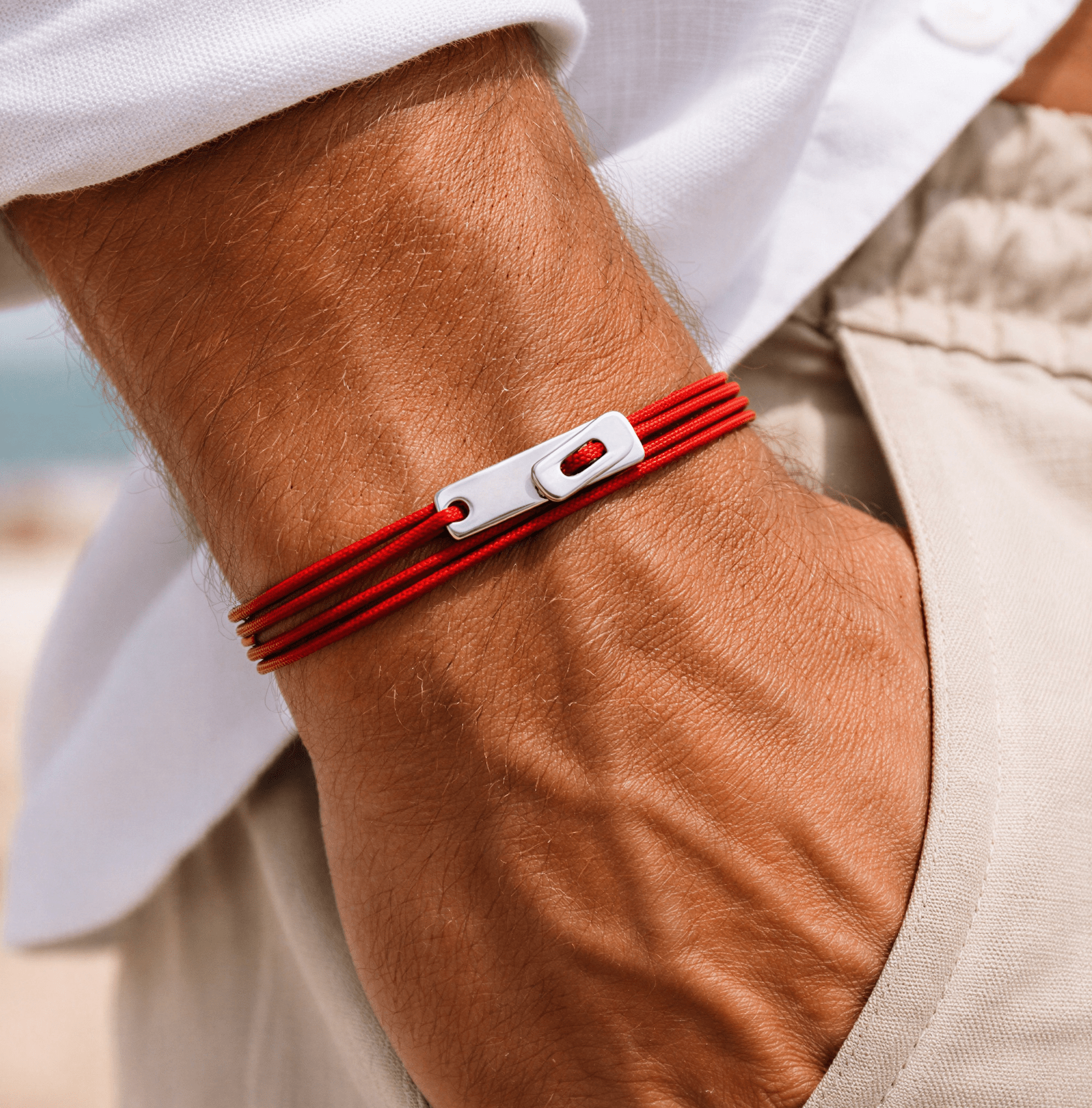 Multi Wraps String Bracelet With Silver Clasp (Navy Blue)-Bracelet-Kompsós