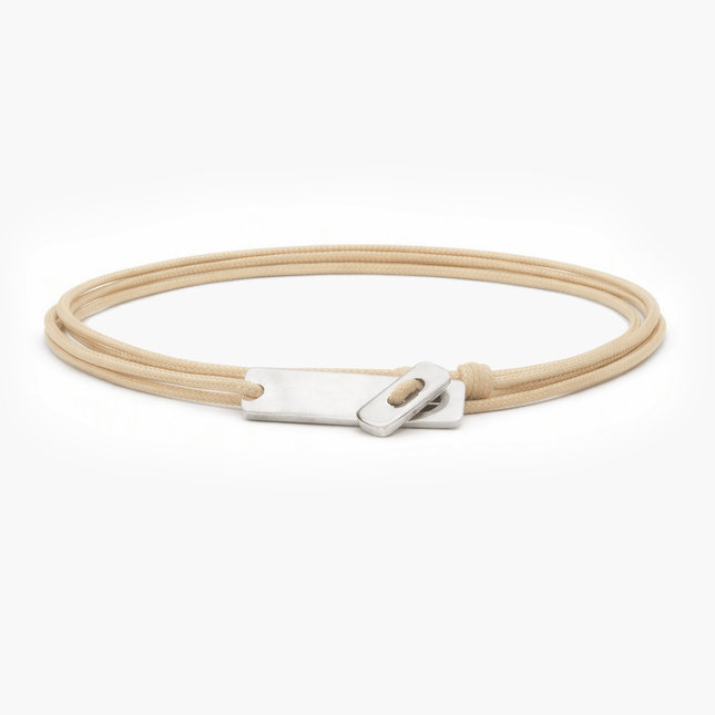 Multi Wraps String Bracelet With Silver Clasp (Nude)-Bracelet-Kompsós
