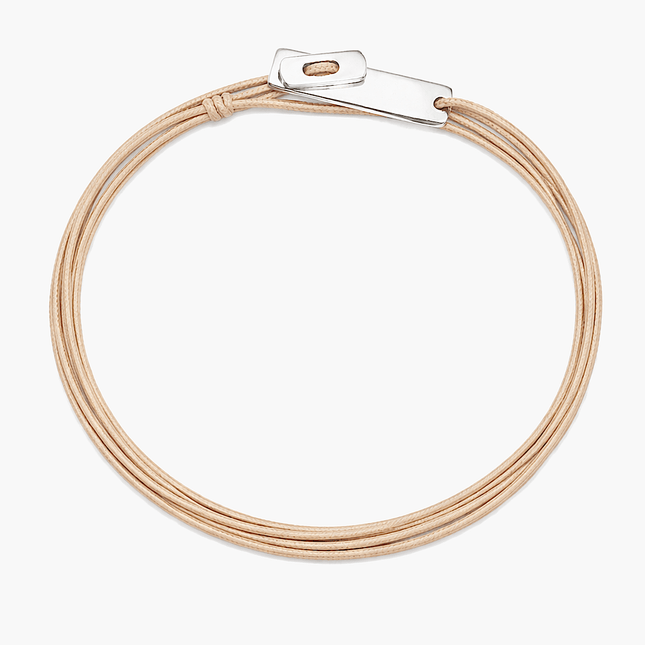 Multi Wraps String Bracelet With Silver Clasp (Nude)-Bracelet-Kompsós