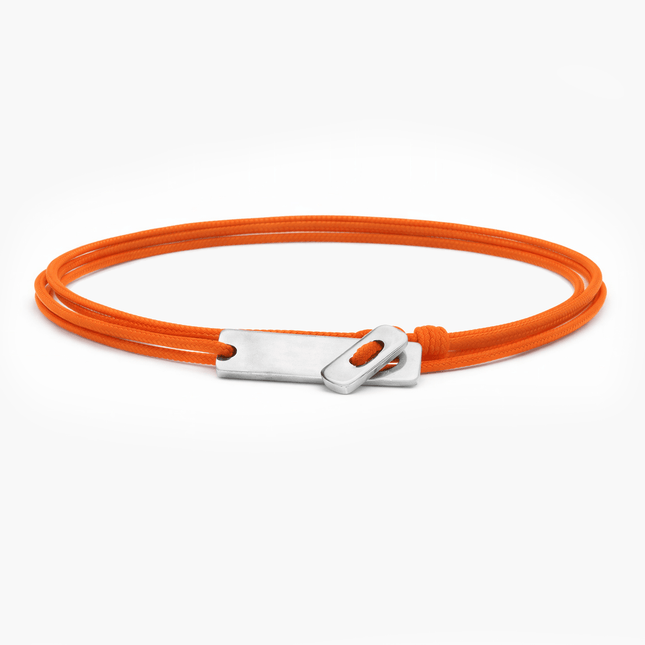 Multi Wraps String Bracelet With Silver Clasp (Orange)-Bracelet-Kompsós