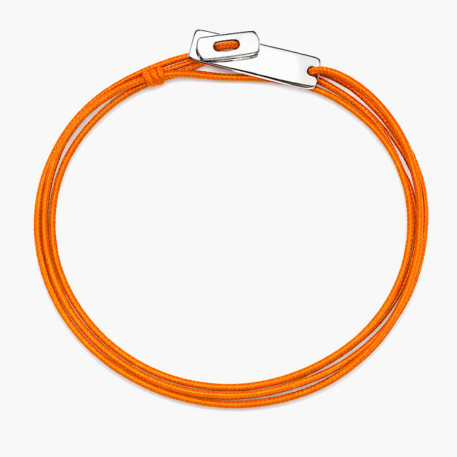 Multi Wraps String Bracelet With Silver Clasp (Orange)-Bracelet-Kompsós