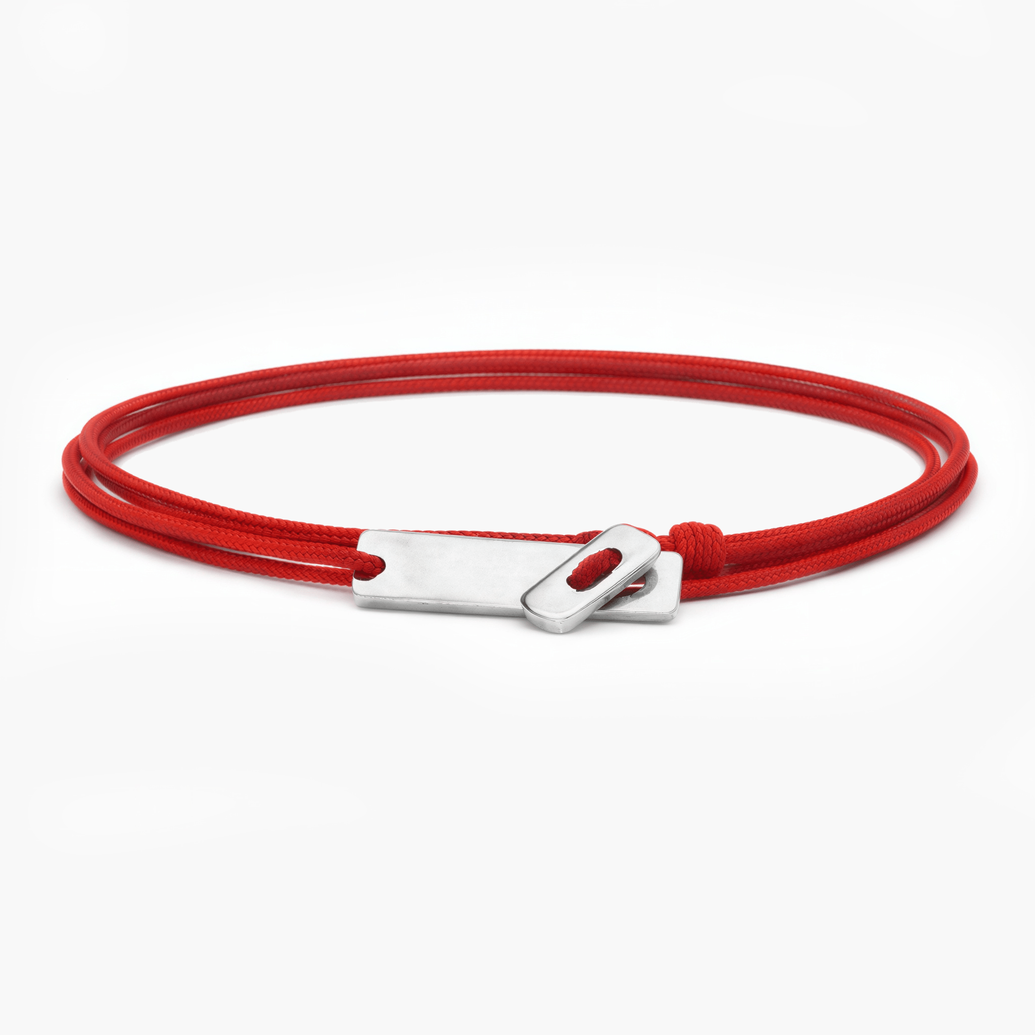 Multi Wraps String Bracelet With Silver Clasp (Red)-Bracelet-Kompsós