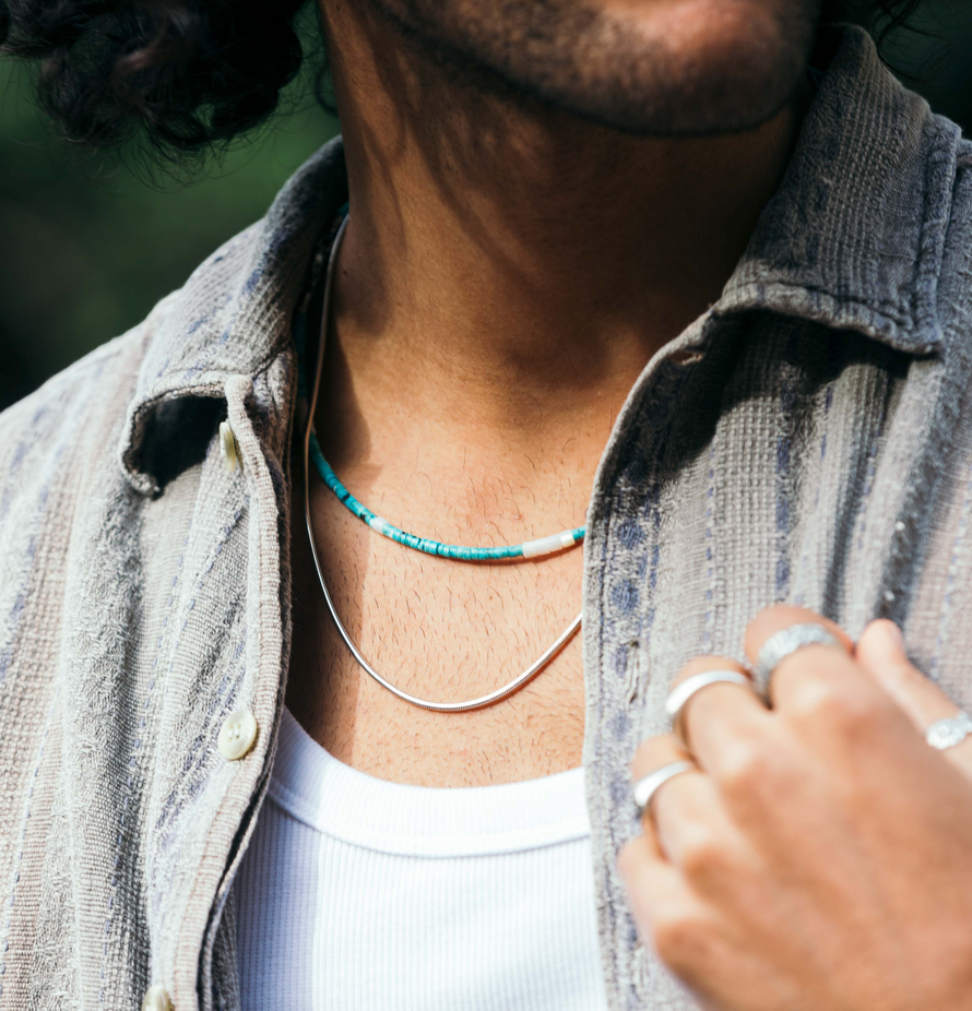 Necklace With Arizona Turquoise Beads-Necklace-Kompsós