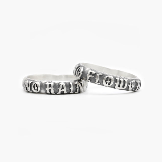 No Rain, No Flowers Double Band Sterling Silver Ring-Ring-Kompsós