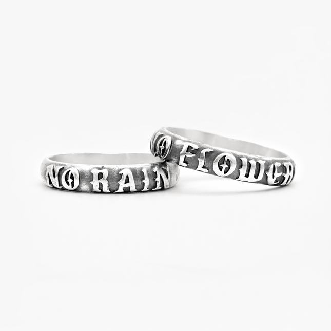 No Rain, No Flowers Double Band Sterling Silver Ring-Ring-Kompsós