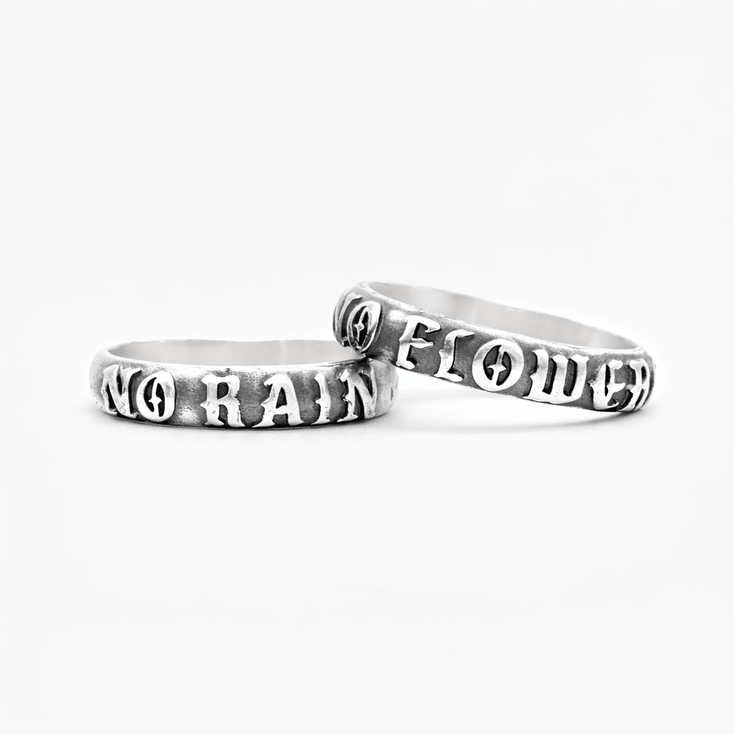 No Rain, No Flowers Double Band Sterling Silver Ring-Ring-Kompsós
