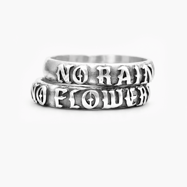 No Rain, No Flowers Double Band Sterling Silver Ring-Ring-Kompsós