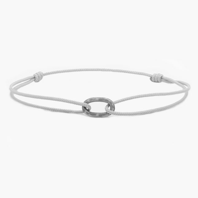 Nylon Thread With Silver Hoop "Indah" Bracelet (Grey)-Kompsós