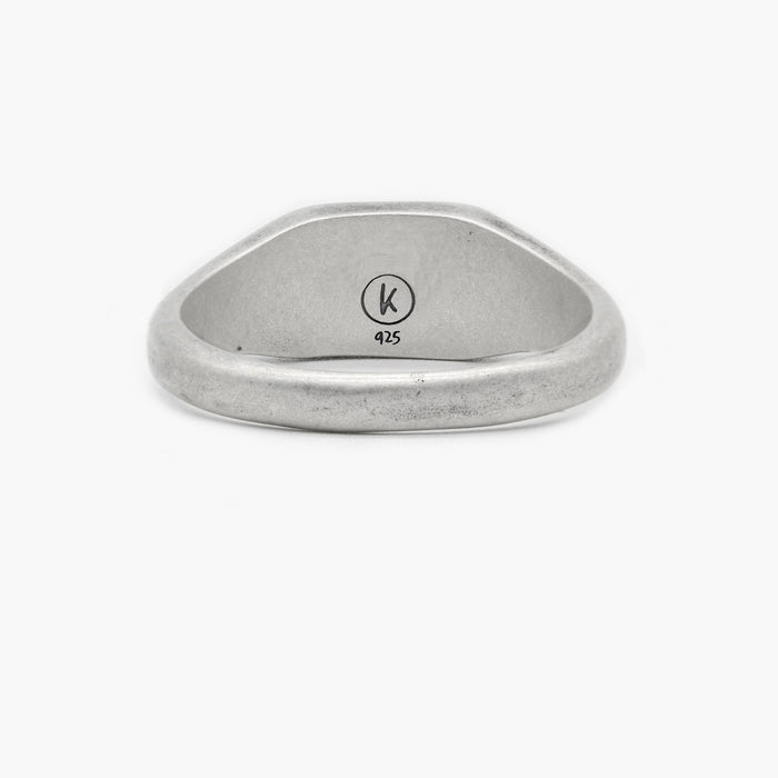 Octagon Signet Ring With Matte Onyx Stone-Ring-Kompsós