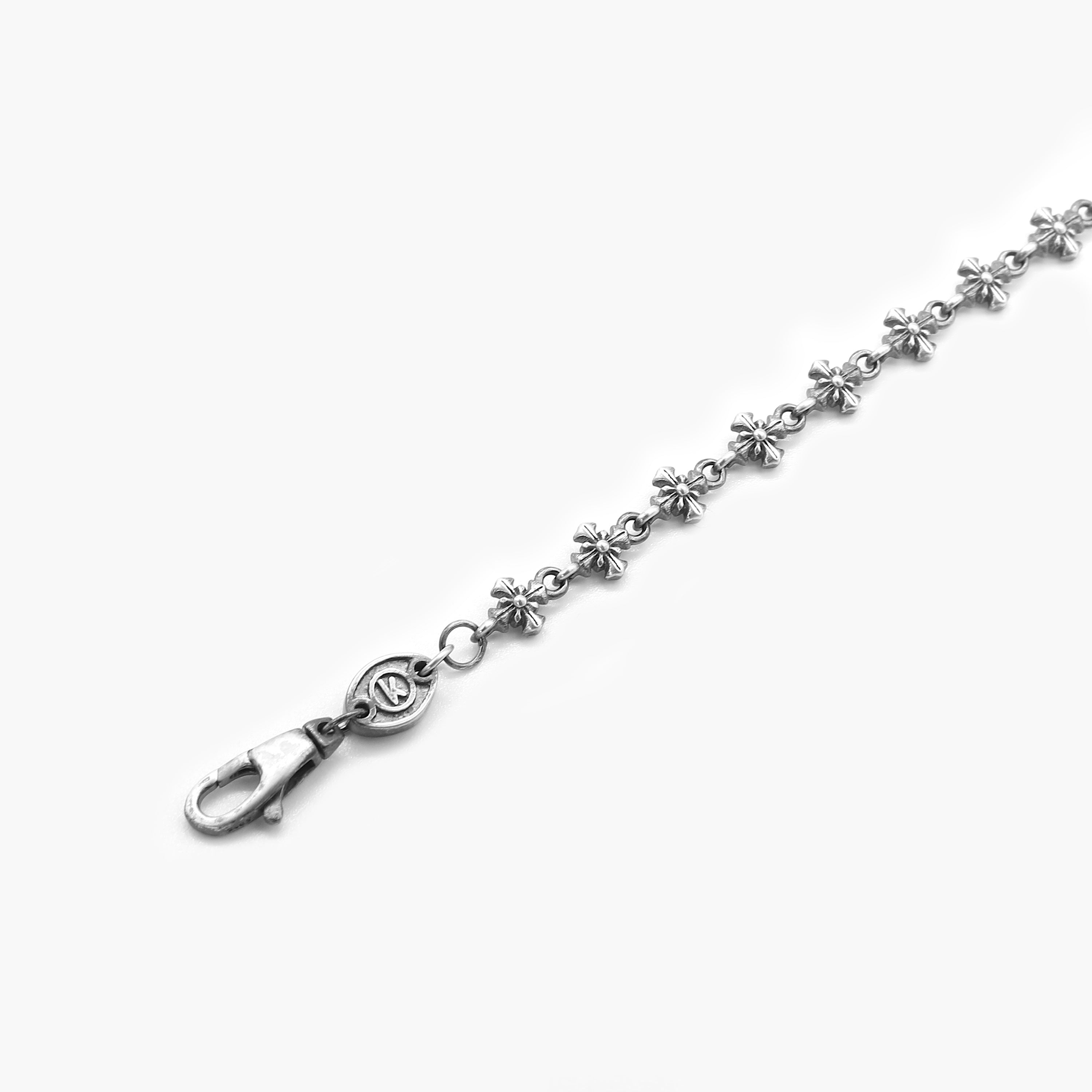 Patonce Cross Sterling Silver Chain Bracelet-Kompsós