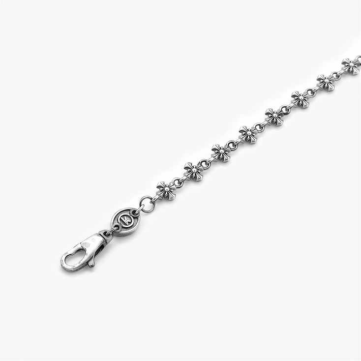 Patonce Cross Sterling Silver Chain Bracelet-Bracelet-Kompsós
