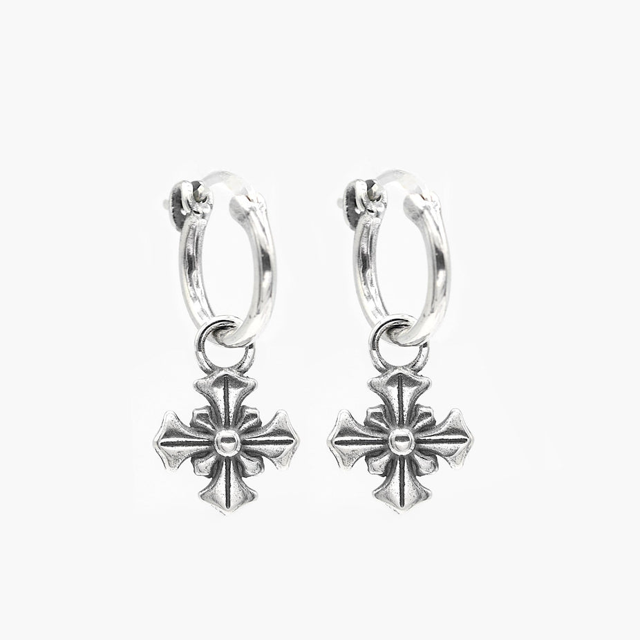 Patonce Cross Sterling Silver Earring-Earring-Kompsós