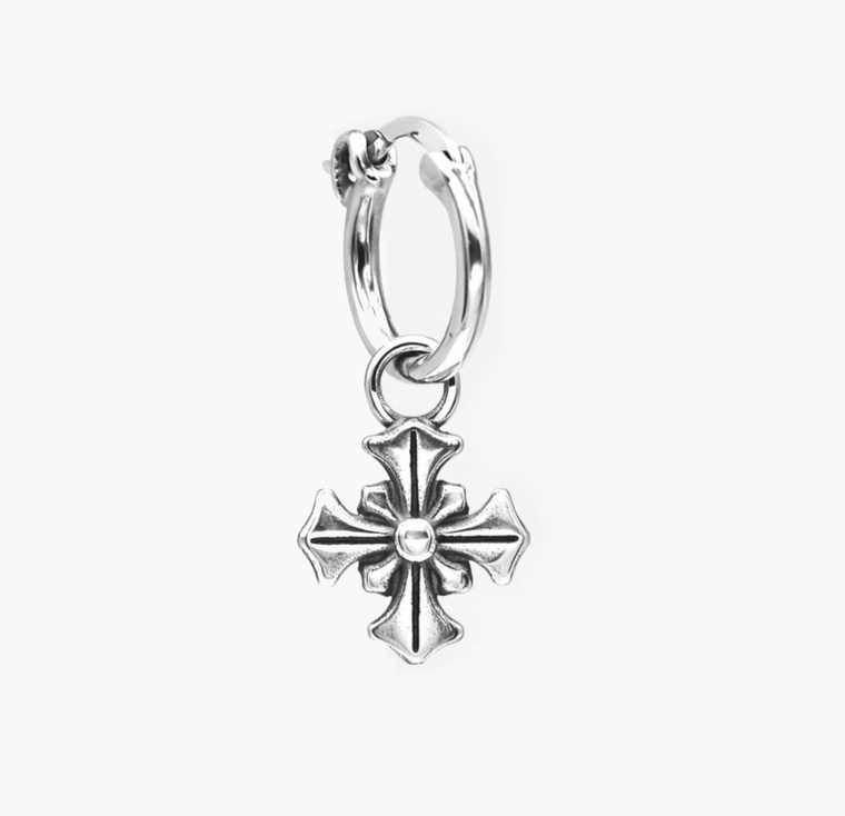 Patonce Cross Sterling Silver Earring-Earring-Kompsós
