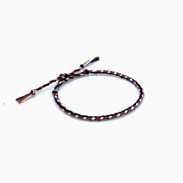 Pranayama Cotton Bracelet (Black/Red/Cream)-Kompsós