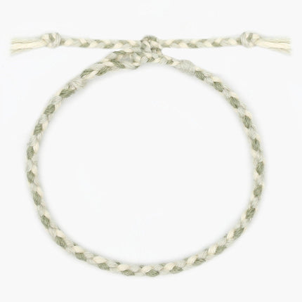 Pranayama Cotton Bracelet (Green/Cream)-Kompsós