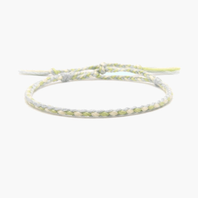 Pranayama Cotton Bracelet (Turquoise/Green/White)-Kompsós