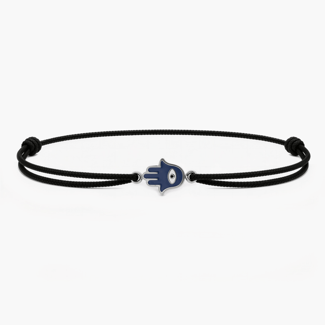Rope Hamsa Bracelet (Black)-Bracelet-Kompsós