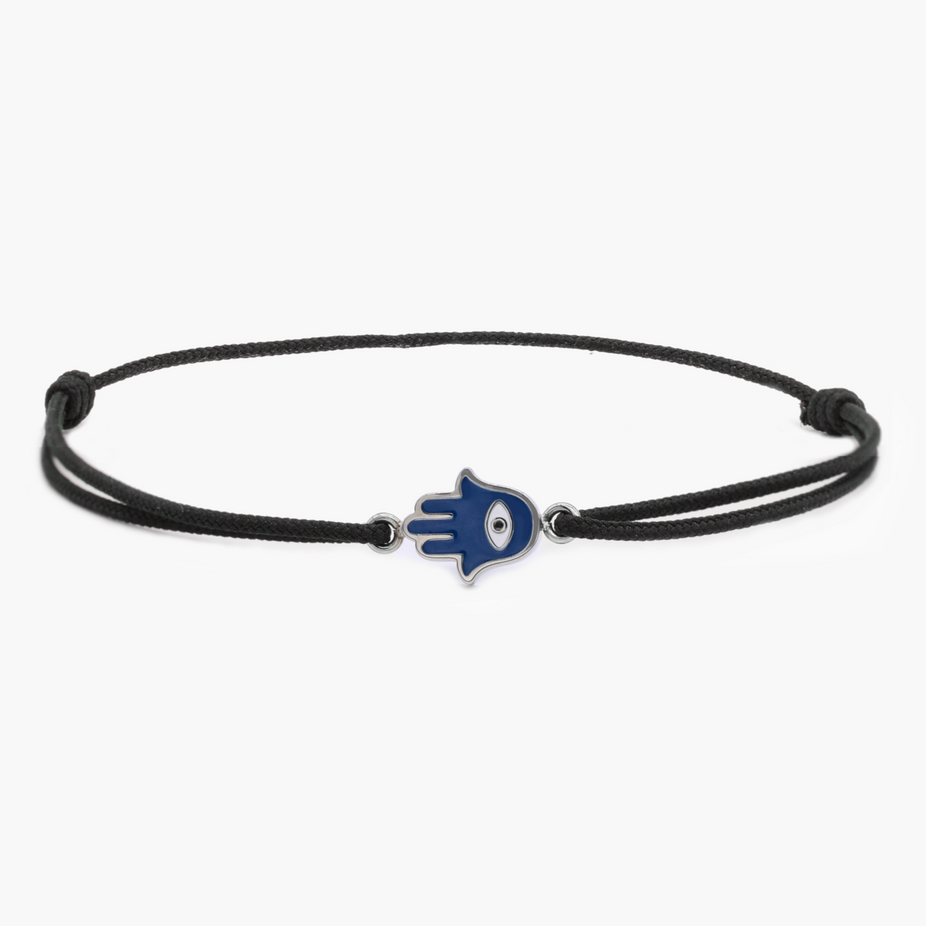 Rope Hamsa Bracelet (Black)-Jewelry-Kompsós