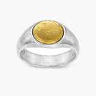 Round Sterling Silver Ring With Gold Details