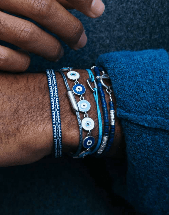 Sailing Cable Bracelet With Silver Screwing Mechanism (Multicolours)-Bracelet-Kompsós