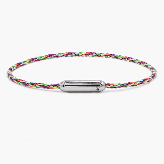 Sailing Cable Bracelet With Silver Screwing Mechanism (Multicolours)-Bracelet-Kompsós