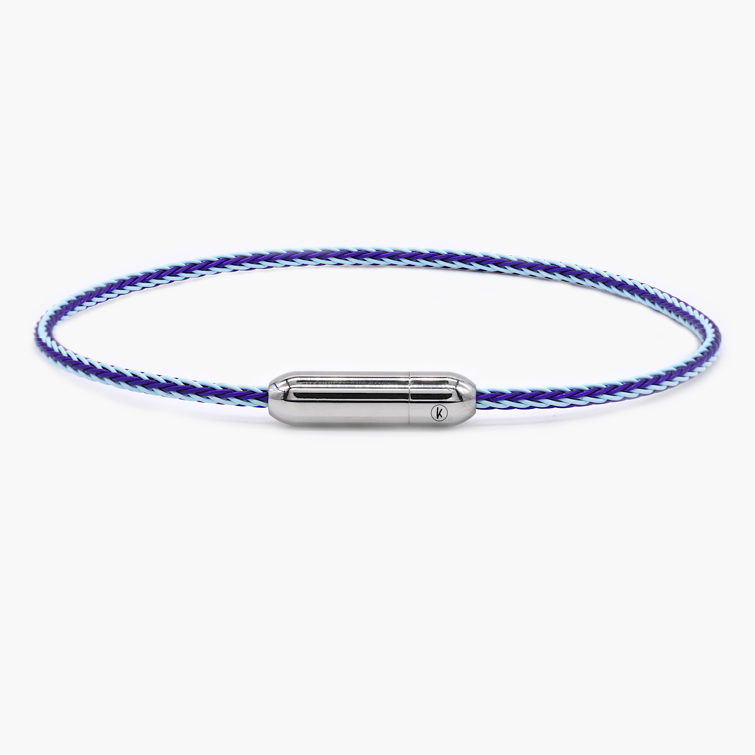 Sailing Cable Bracelet With Silver Screwing Mechanism (Shade Of Blue)-Bracelet-Kompsós