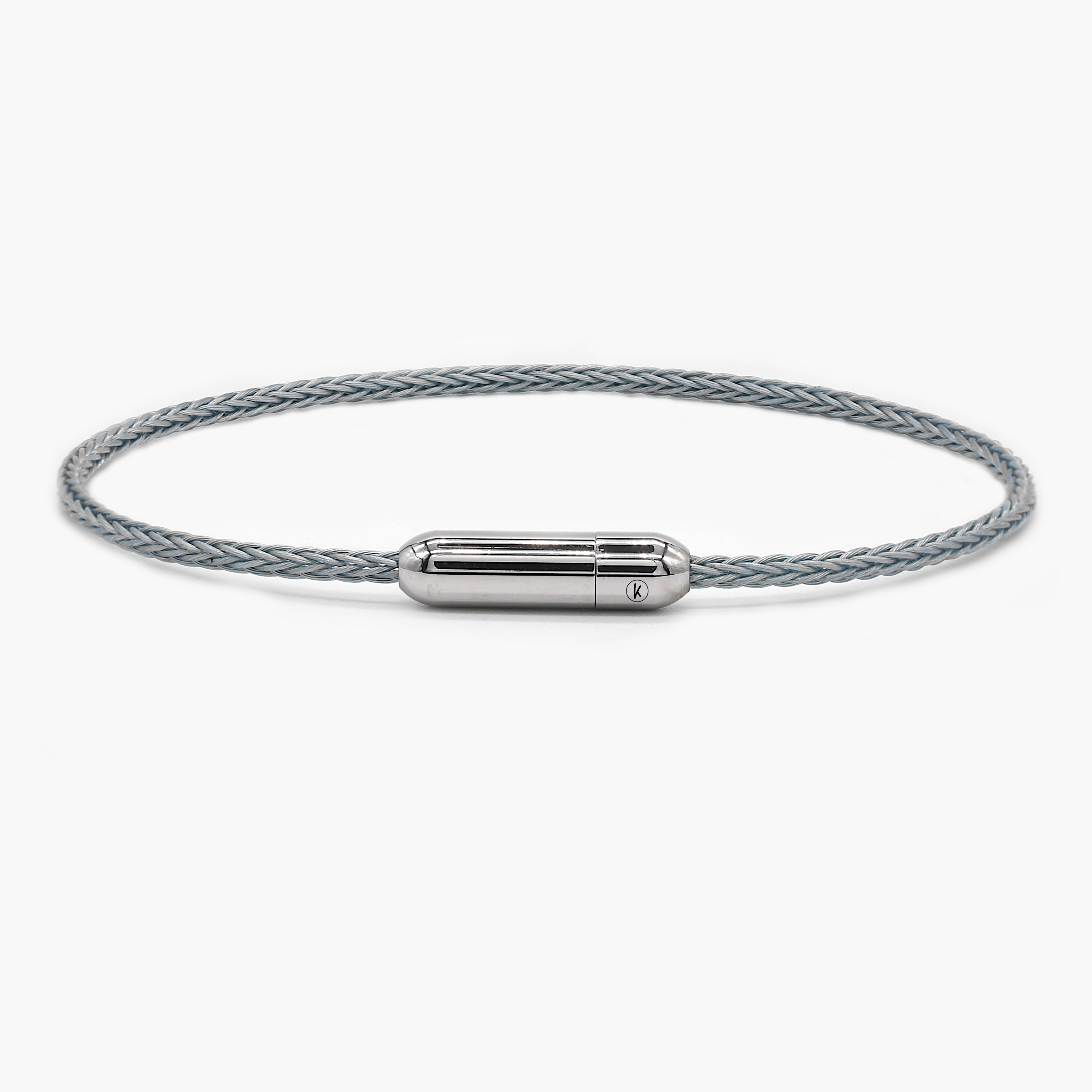 Sailing Cable Bracelet With Silver Screwing Mechanism (Silver)-Bracelet-Kompsós