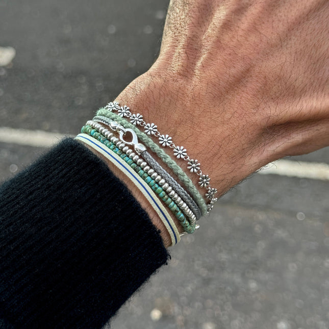 Sailing Cable "Plata" Bracelet (Black)-Bracelet-Kompsós