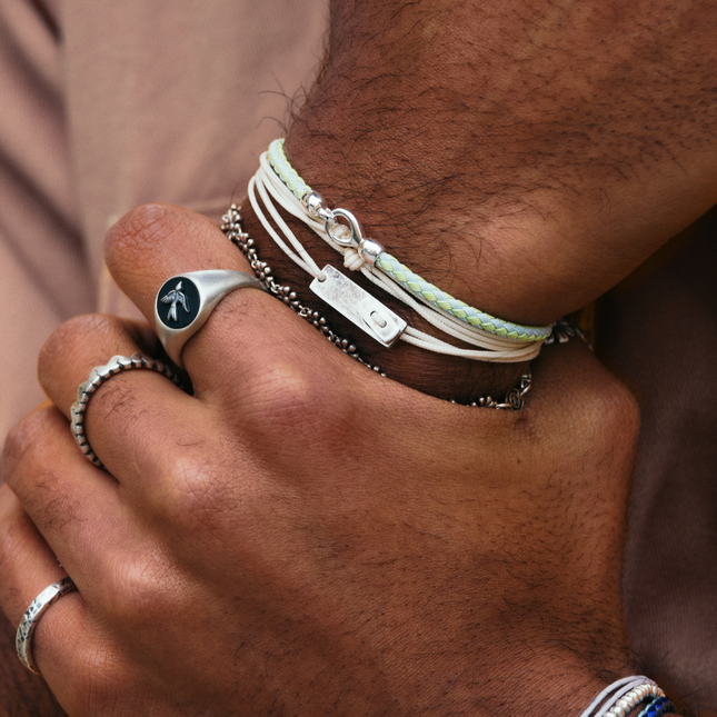 Sailing Cable "Plata" Bracelet (Black)-Bracelet-Kompsós
