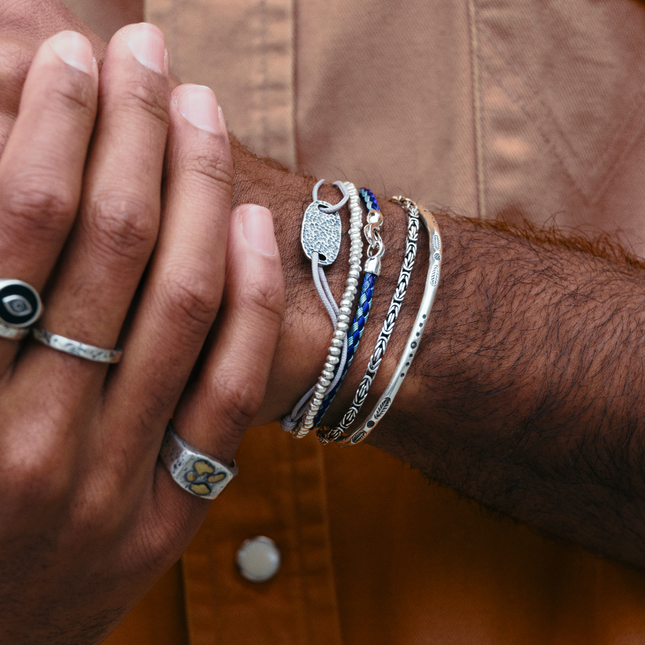 Sailing Cable "Plata" Bracelet (Black)-Bracelet-Kompsós