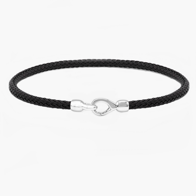 Sailing Cable "Plata" Bracelet (Black)-Bracelet-Kompsós