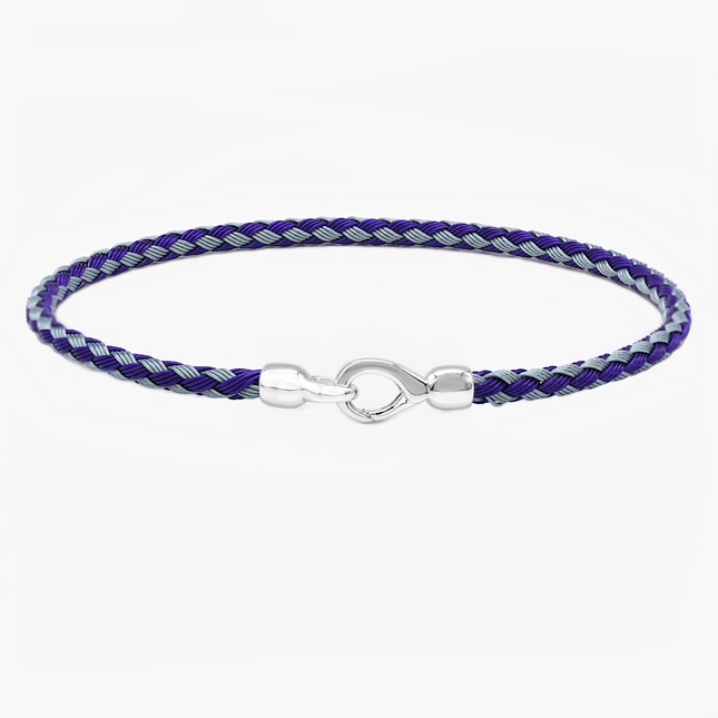 Sailing Cable "Plata" Bracelet (Blue/Silver)-Bracelet-Kompsós