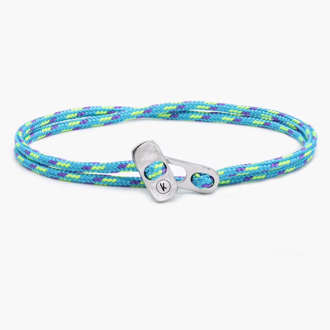 Sailing Cord Bracelet With Silver Clasp (Multicolors)-Bracelet-Kompsós