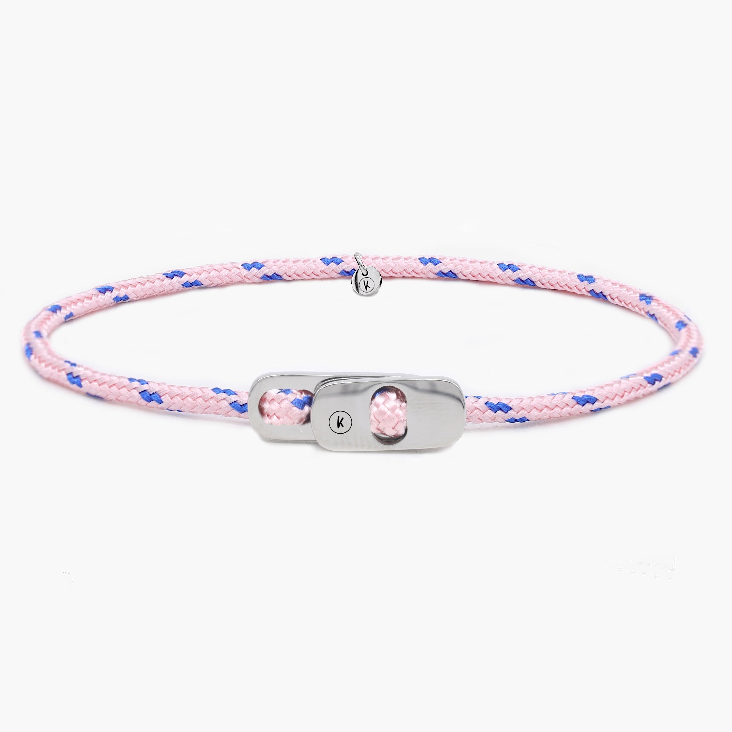 Sailing Cord Bracelet With Silver Clasp (Multicolors)-Bracelet-Kompsós