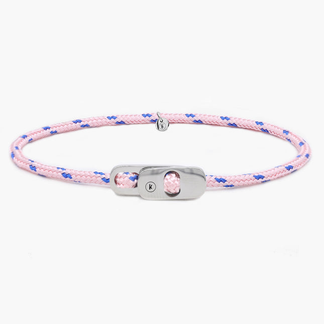 Sailing Cord Bracelet With Silver Clasp (Multicolors)-Bracelet-Kompsós
