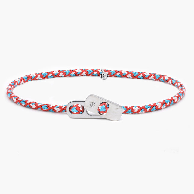 Sailing Cord Bracelet With Silver Clasp (Multicolors)-Bracelet-Kompsós