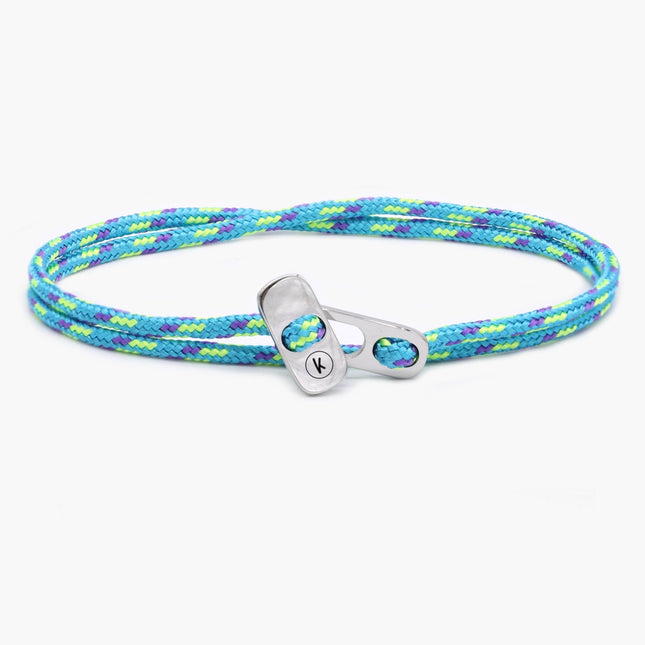 Sailing Cord Bracelet With Silver Clasp (Multicolors)-Bracelet-Kompsós
