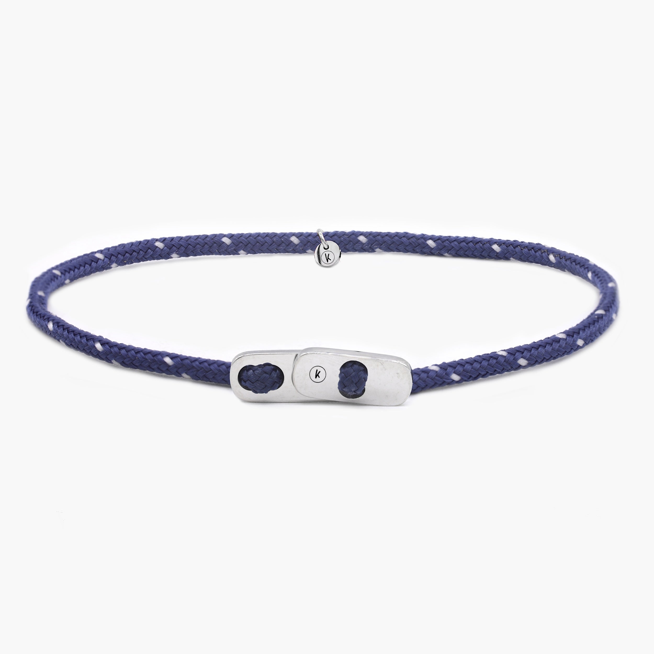 Sailing Cord Bracelet With Silver Clasp (Multicolors)-Bracelet-Kompsós