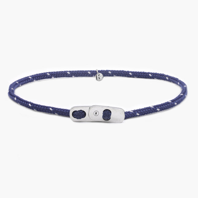 Sailing Cord Bracelet With Silver Clasp (Multicolors)-Bracelet-Kompsós