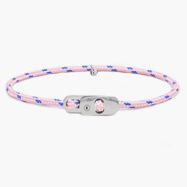 Sailing Cord Bracelet With Silver Clasp (Multicolors)-Bracelet-Kompsós