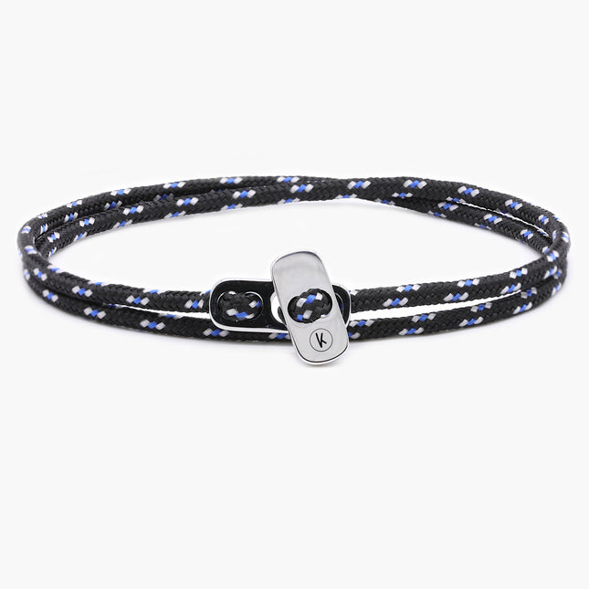 Sailing Cord Bracelet With Silver Clasp (Multicolors)-Bracelet-Kompsós