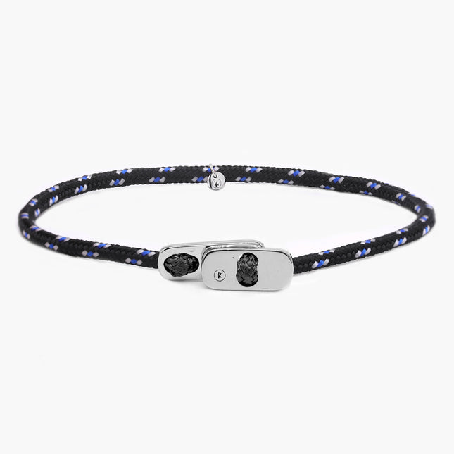 Sailing Cord Bracelet With Silver Clasp (Multicolors)-Bracelet-Kompsós