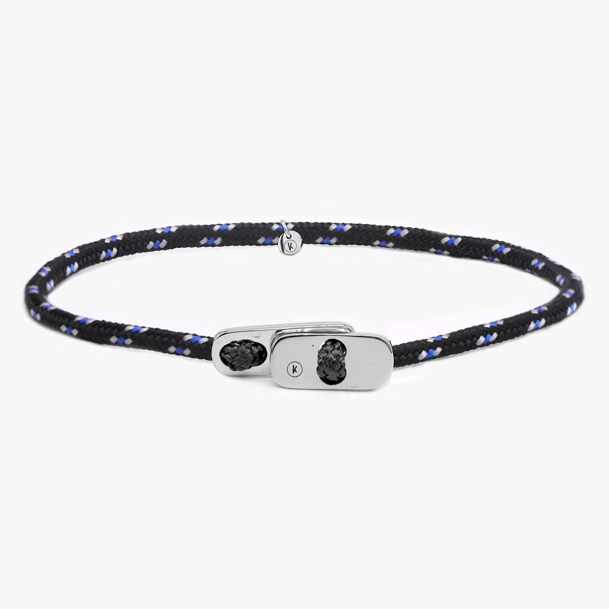 Sailing Cord Bracelet With Silver Clasp (Multicolors)-Bracelet-Kompsós