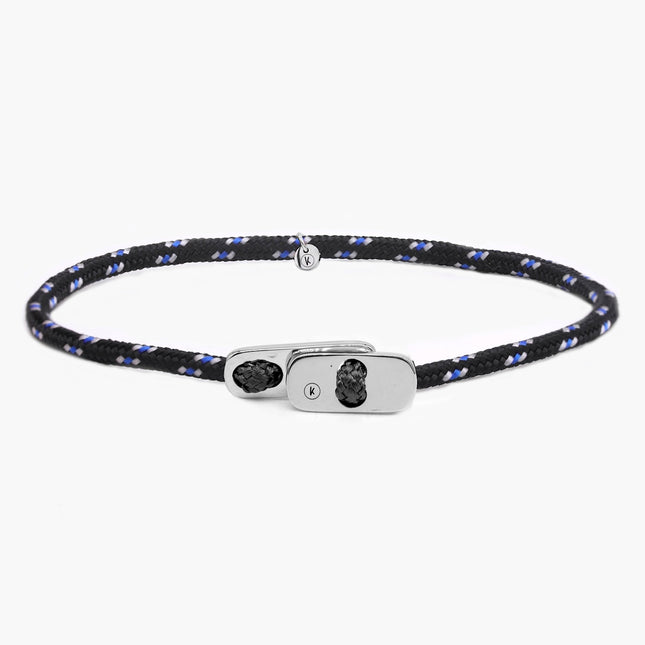 Sailing Cord Bracelet With Silver Clasp (Multicolors)-Bracelet-Kompsós