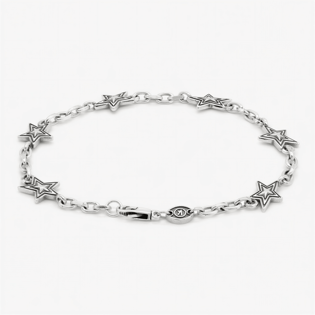 Shooting Star Sterling Silver Chain Bracelet-Bracelet-Kompsós