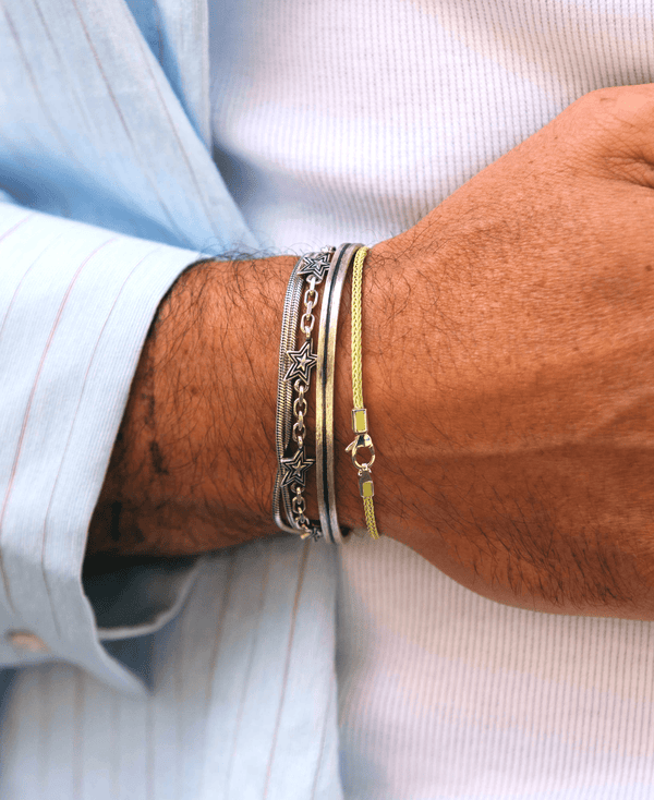 Shooting Star Sterling Silver Chain Bracelet-Bracelet-Kompsós