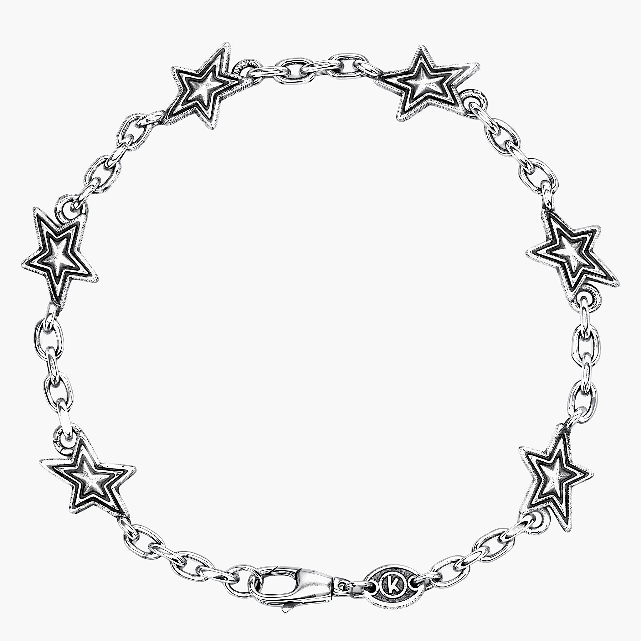 Shooting Star Sterling Silver Chain Bracelet-Bracelet-Kompsós